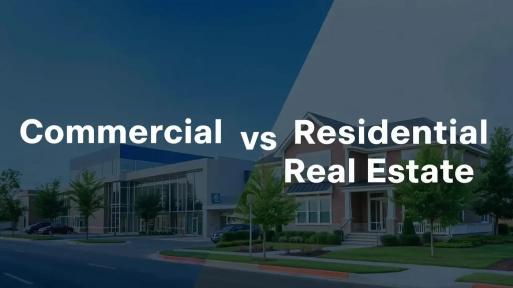 Comparison chart for residential and commercial real estate