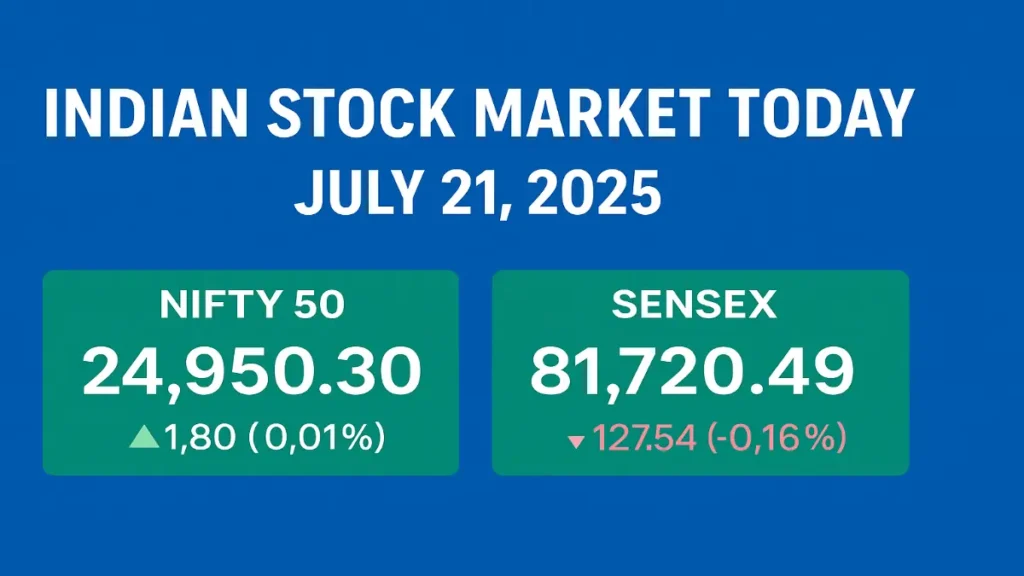 indian stock market update july 21 2025