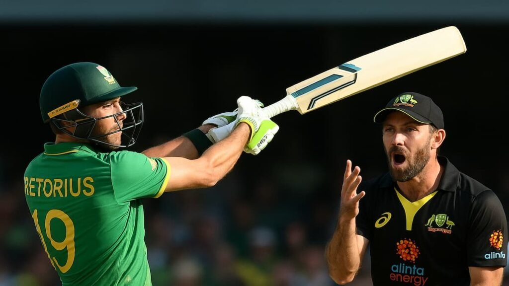 glenn maxwell vs lhuan dre pretorius t20i 2025