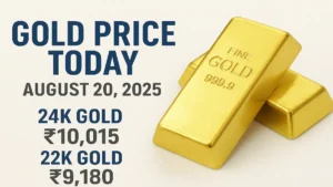 Gold price today in India August 20 2025 latest rates