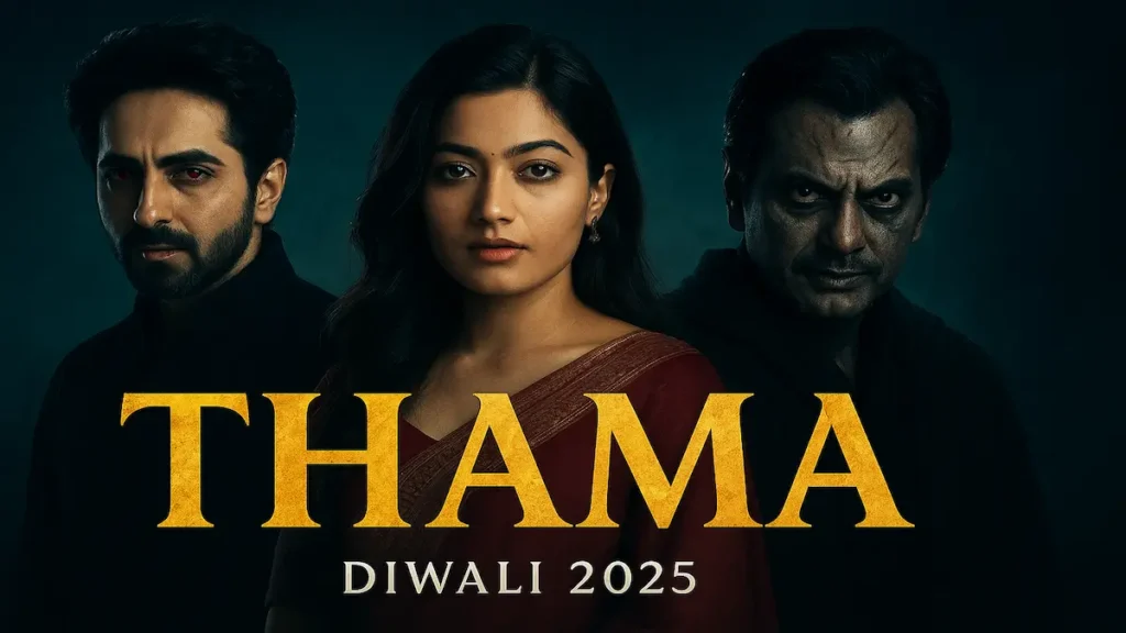 Thama: Ayushmann Khurrana and Rashmika Mandanna’s Spooky Love Story to Release on Diwali 2025 25 Thama movie 2025 first look featuring Ayushmann Khurrana, Rashmika Mandanna, and Nawazuddin Siddiqui