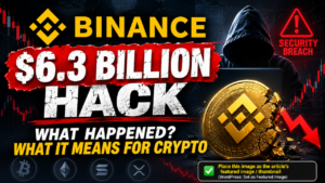 Binance security breach news thumbnail highlighting the reported $6.3 billion crypto hack